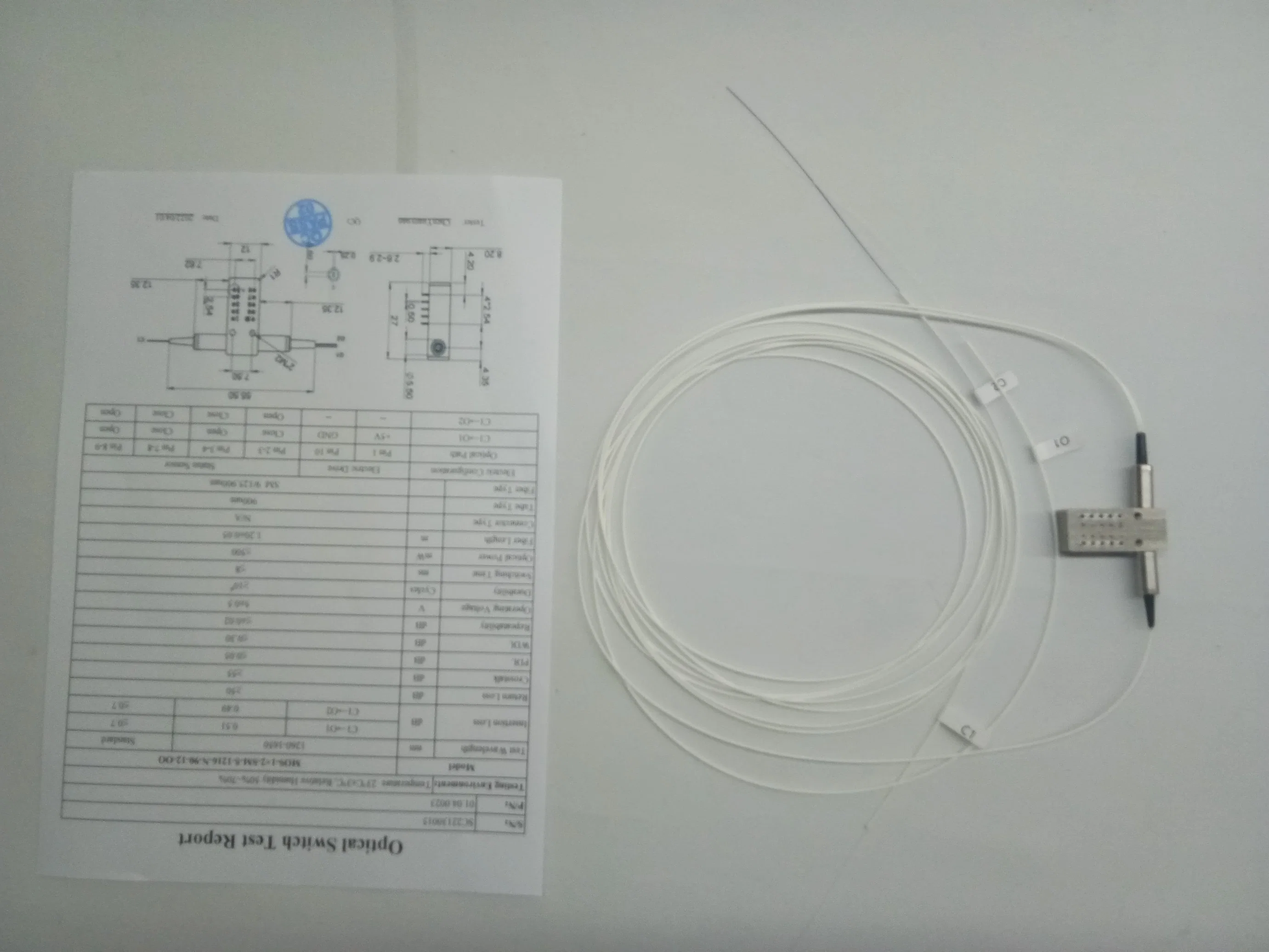 Comutador óptico 2X2 NS OSW 1X2 para cabo de fibra óptica Sistema de monitorização