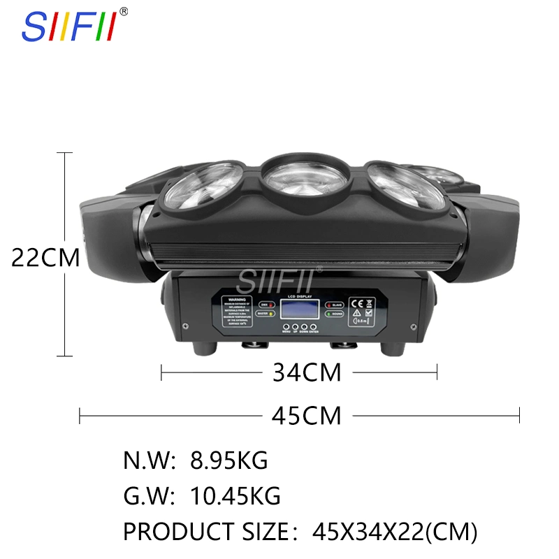 LED-Strahl Licht Moving Head mit 3 Köpfen 9 STK LEDs 10W