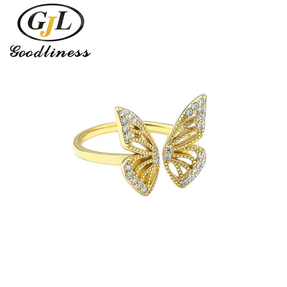 2023 New Design S925 Silver Jewelry Butterfly Ring for Women Daily Wear