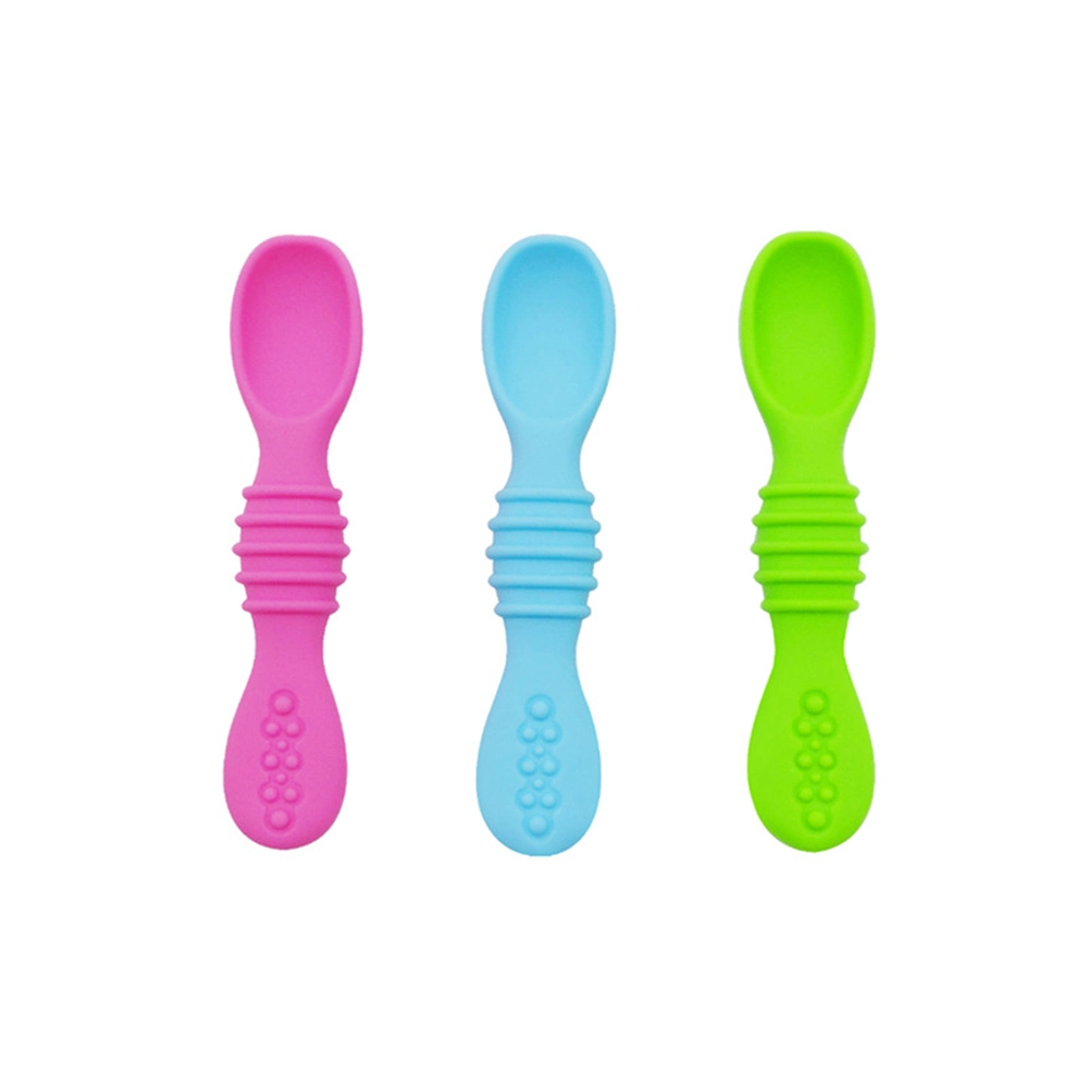 First Stage Toddler Utensils for Baby Feeding, Food Grade Soft Silicone Spoon