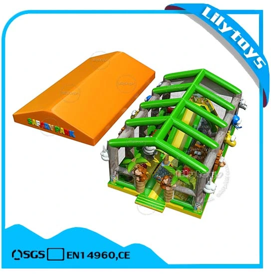 Kids Outdoor Inflatable Fun City Amusement Park with Roof