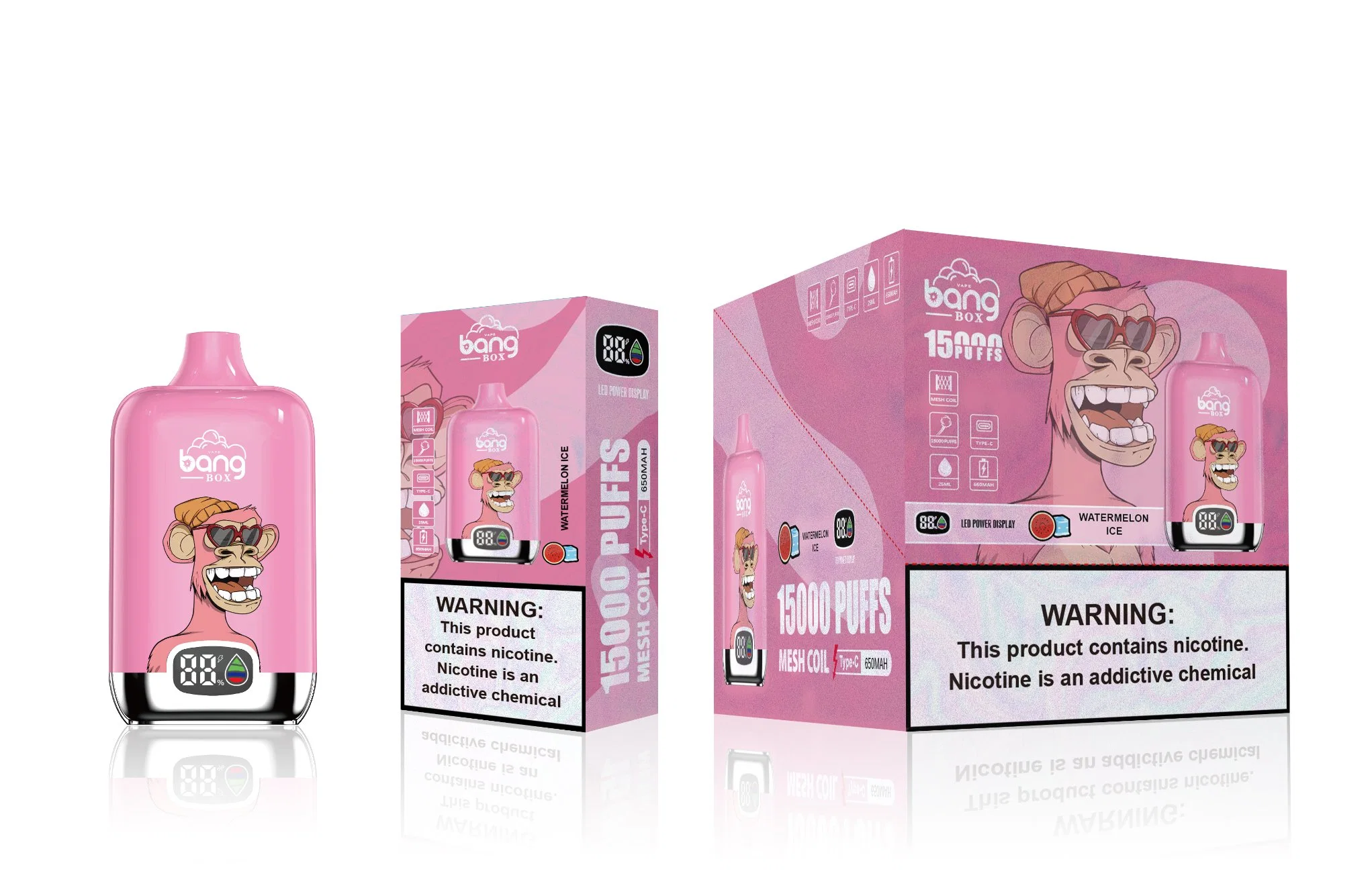 Bang Box 15000 Puffs 18000 Disposable Pape e cigarro com Caneta de papel de ponta LED 15K 13K 12K 26ml 5% NIC