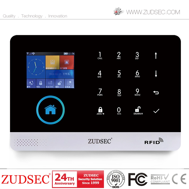 نظام إنذار منزلي LCD GSM /WiFi مع التحكم في التطبيقات