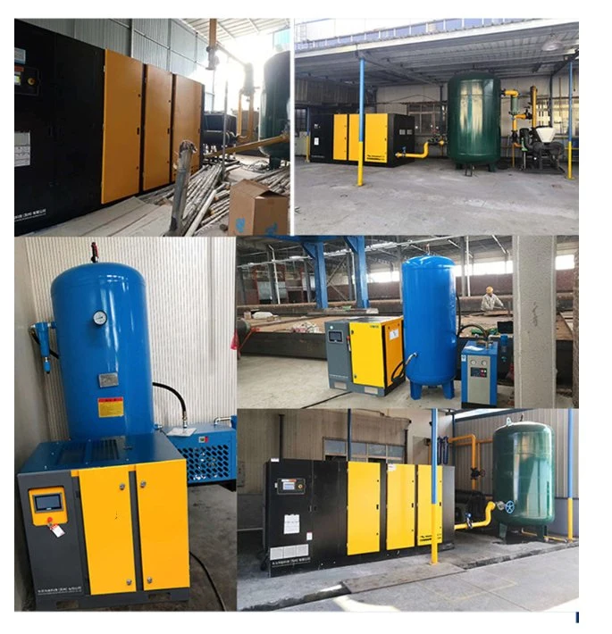 10HP-350HP Oil Free Silent Stainless Water Tank Oilless Screw Air Compressor 380V High Efficiency Air Compressors