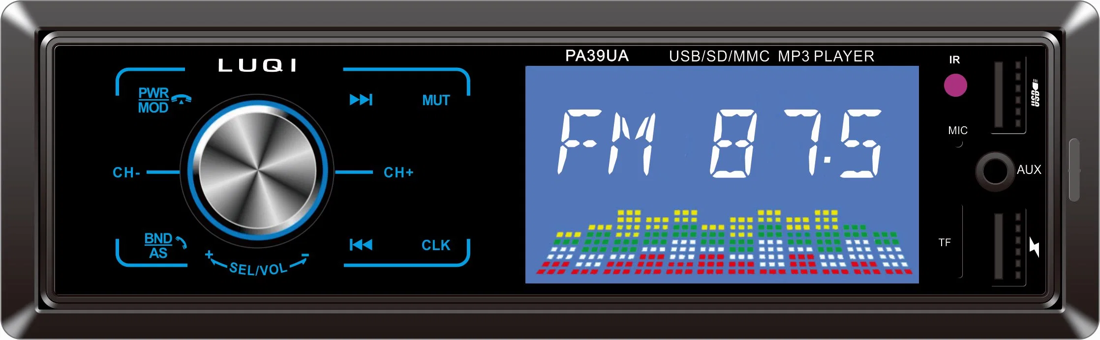 La electrónica de consumo modelo privado estéreo para coche reproductor de audio MP3.