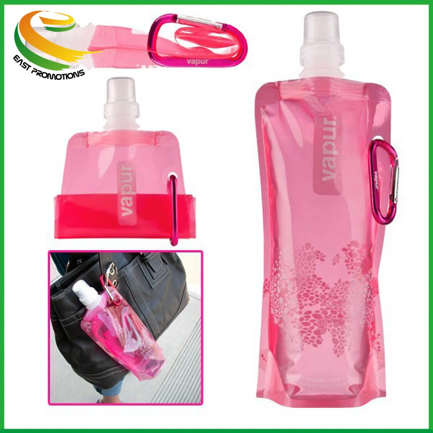 Las botellas de agua 550ml silicona Plegable Portátil retráctil Botella de agua de piscina telescópica gimnasio yoga Viajes Deporte herramientas plegables