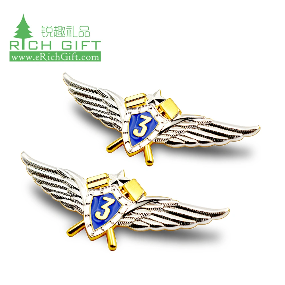 Meilleures ventes produits USA souvenir Custom logo Metal Hard Enamel Badge Custom Metal Alloy zinc Embossed 3D Silver Plating Eagle Épingles de revers