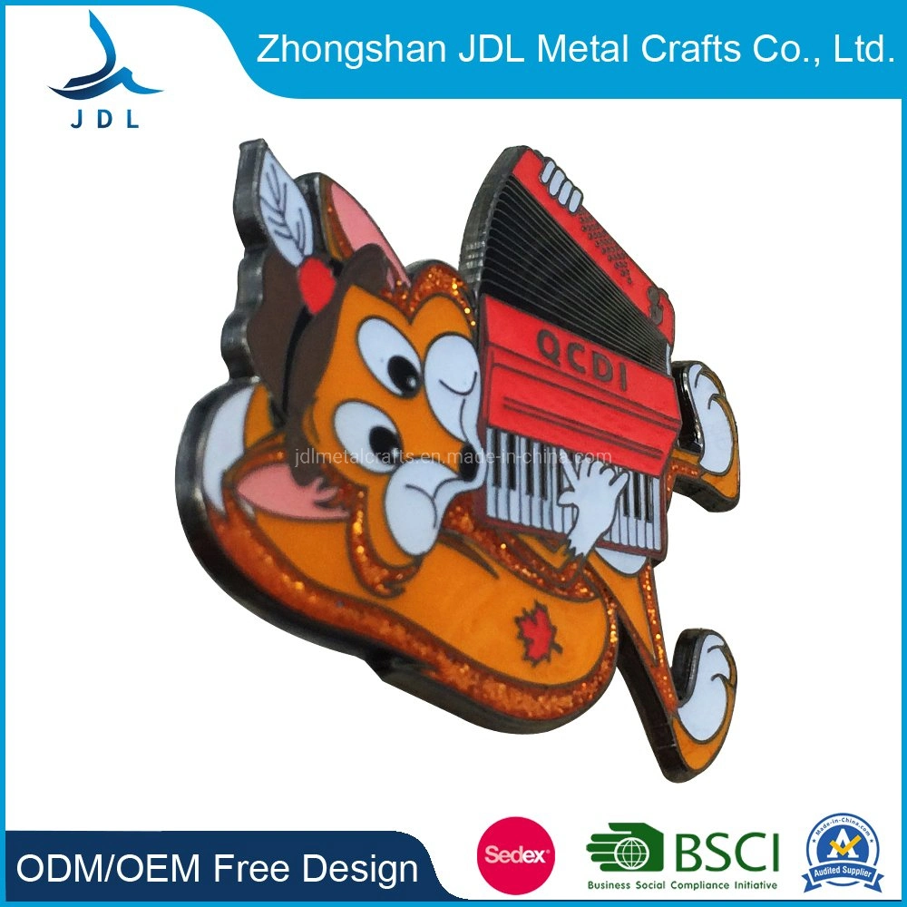 Custom High quality/High cost performance  Metal Zinc Alloy Music Squirrel Badge (150)