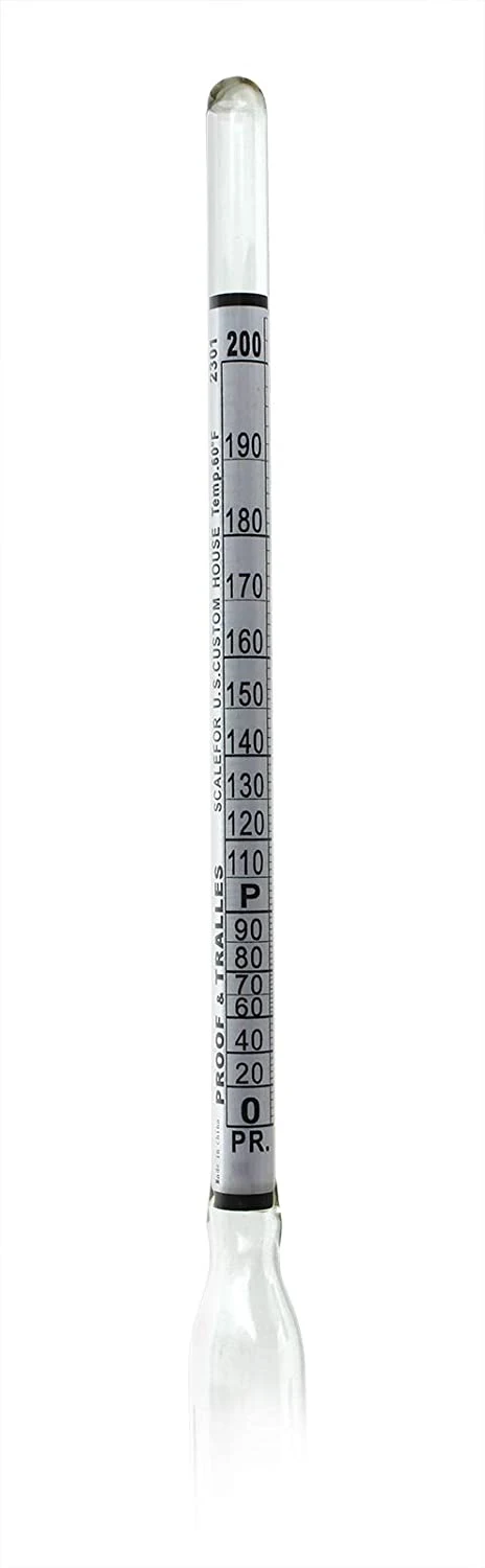 Alcohómetro 0-200 y 0-100 Tralle prueba Alcohol Tester Cristal hidrómetro de dispositivo de medición de alcohol El alcohol hidrómetro