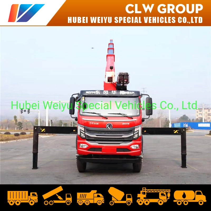 Dongfeng 5tons 6.3tons 8tons Hydraulic Telescopic Boom Truck Mounted Crane Cargo Truck with 4 Stages Straight Arm Crane