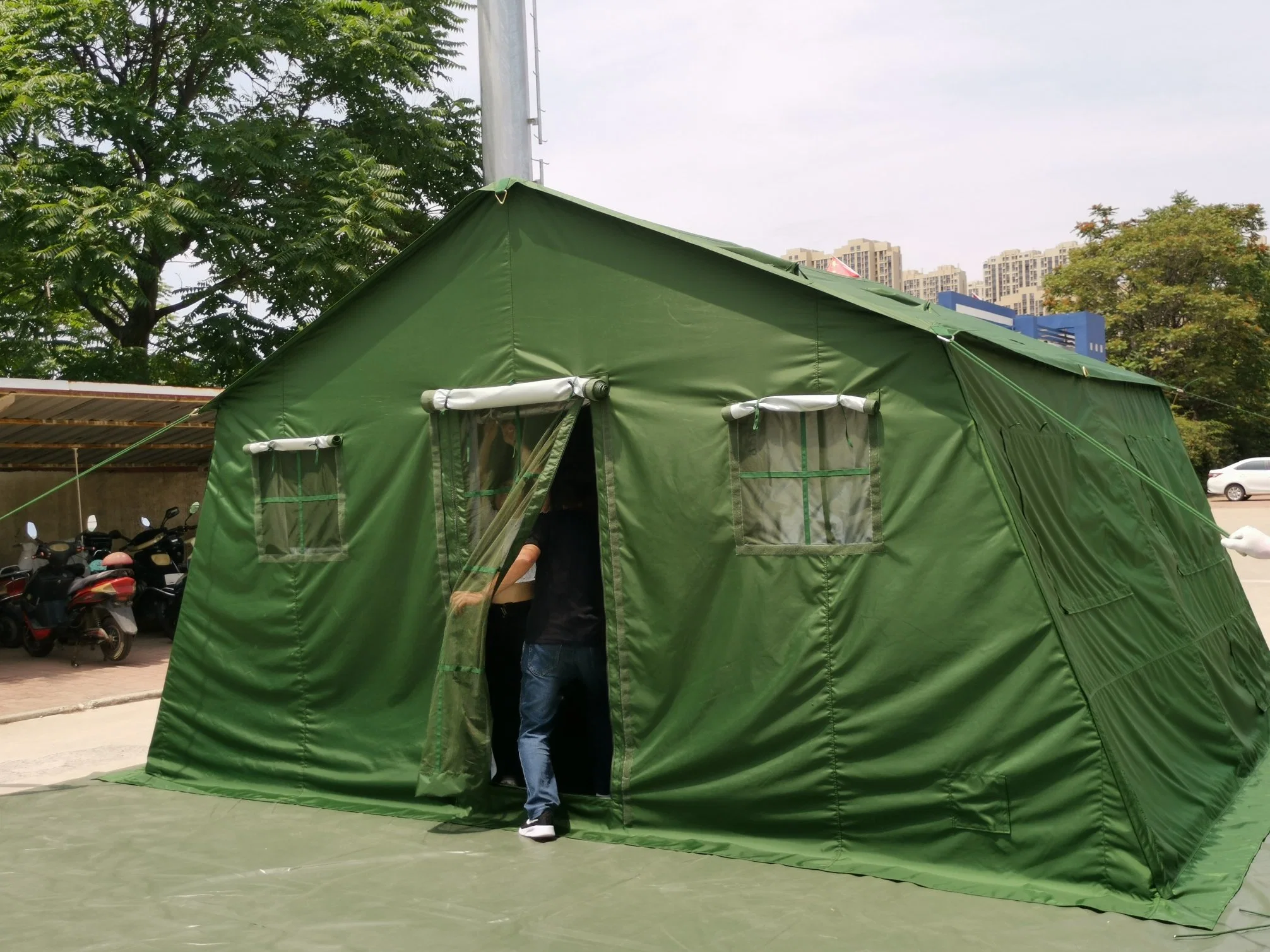 4x5m de luz LED de 20m2 resistente al agua de Servicio Pesado Ejército Windproof Style tienda de campaña, de estilo militar Carpa Carpa de bastidor grande para los Estados Unidos y Europa