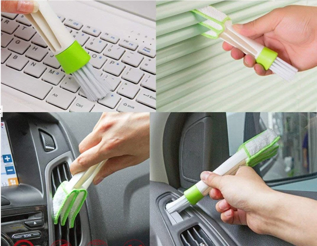 Mini Duster Double Ended Vent Duster Brush Conditions Car Air Outlets Quick Clean Removable