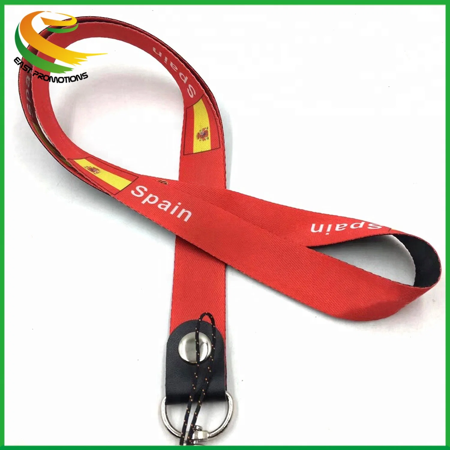 Customized Printing RPET Recycle Neck Lanyard, Sublimation Lanyard Strap with Leather