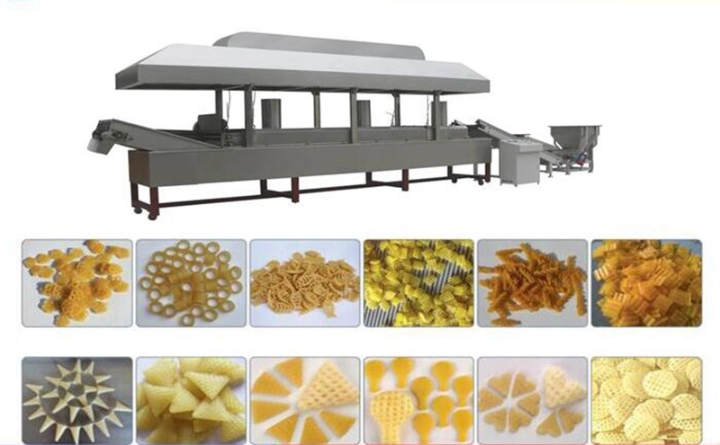 Economic 3D Bugle Fried Snacks Food Production Line Fried Wheat Flour Making Plant