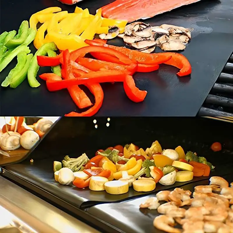 Grill Mats Set of BBQ Non-Stick Under Grill Baking Mat Reusable