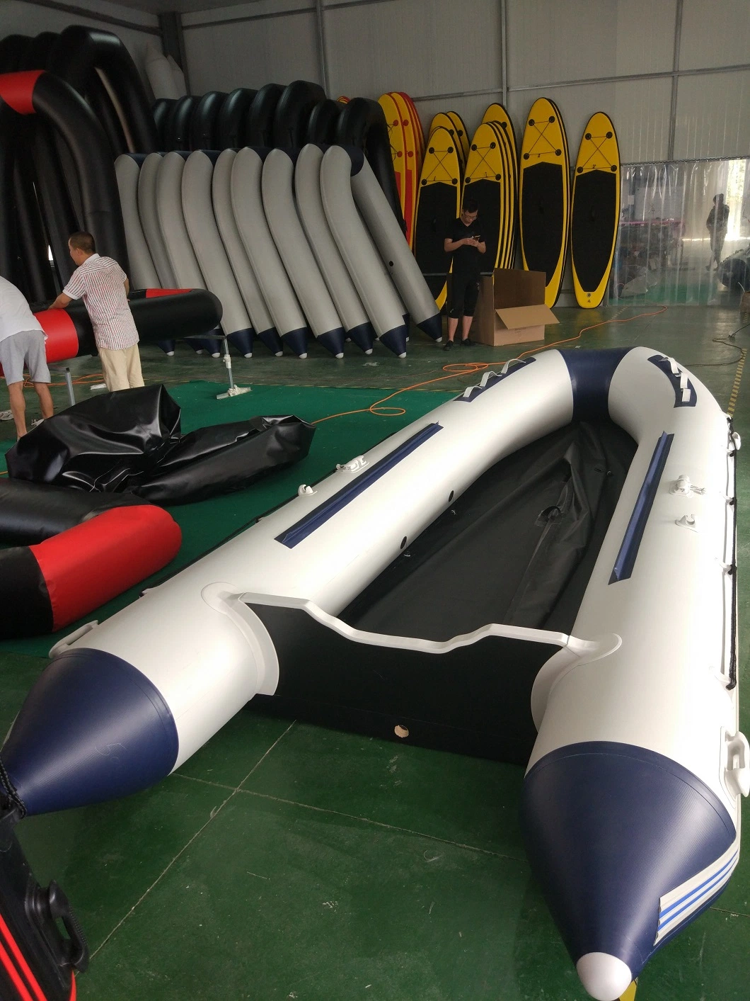 2.3m Rigid Inflatable Boat with Wooden Strip Floor/Fishing Boat/Row Boat