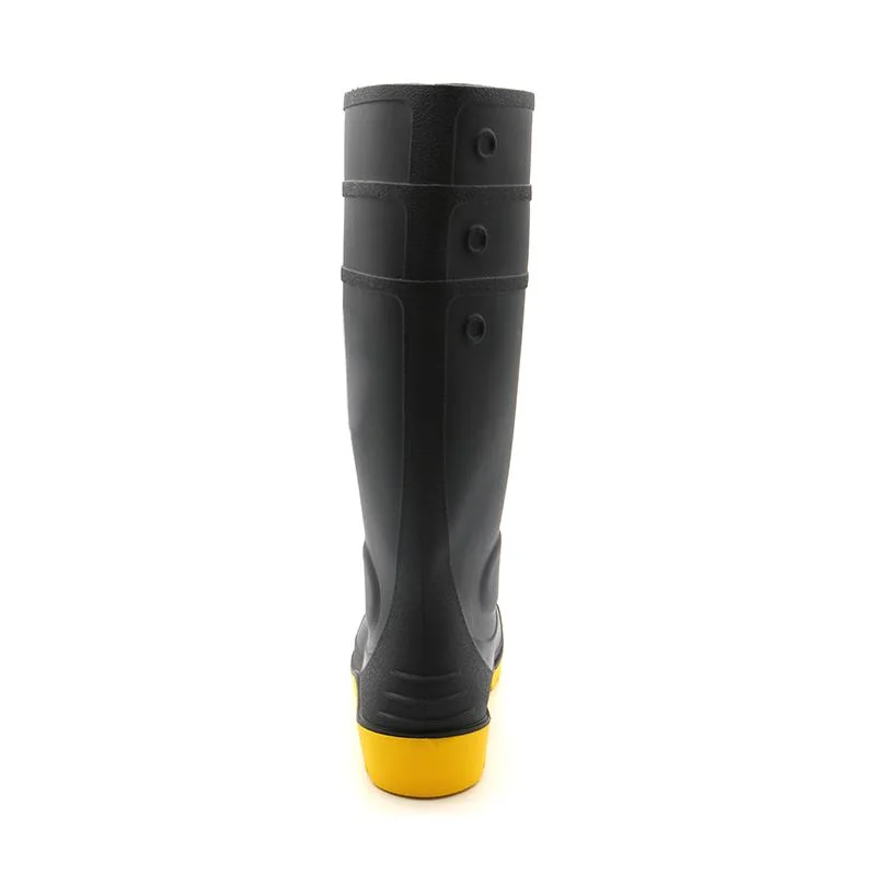 CE Verified Anti Slip Waterproof Oil Acid Alkali Resistant Steel Toe Puncture Proof Antistatic Men PPE Protective Construction PVC Safety Rain Boots