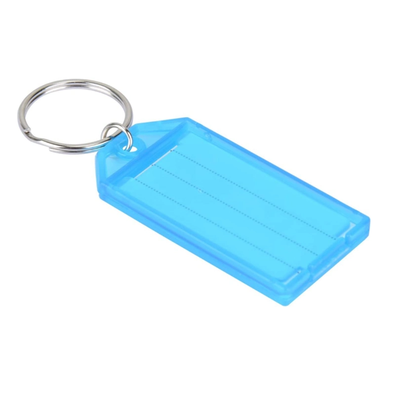 57X29mm Mixed Color Plastic Keychain Key Tags ID Label Name Tags with Split Ring for Baggage Key Chains Key Rings