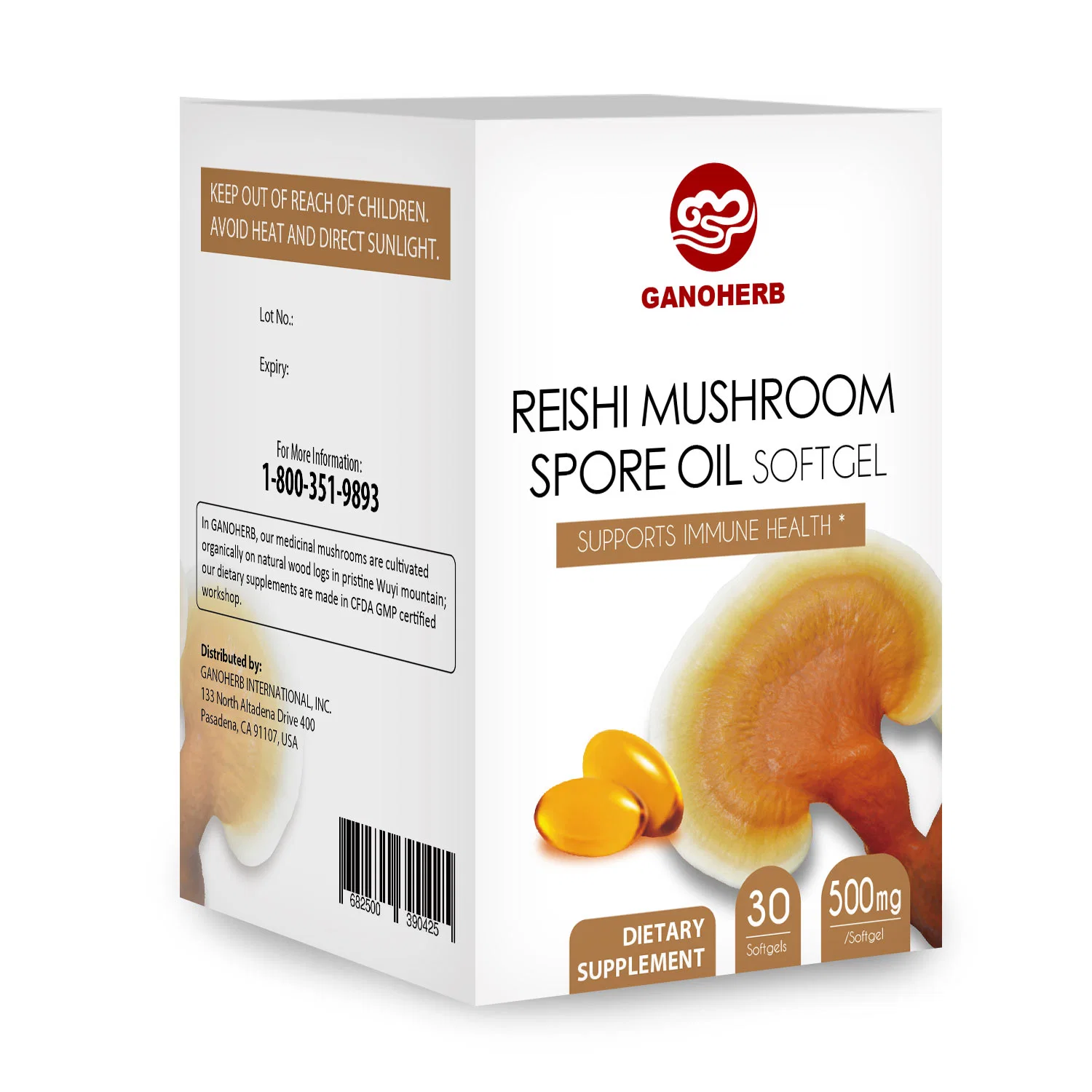 Ganoderma lucidum Espora Softgel aceite para el Apoyo inmune