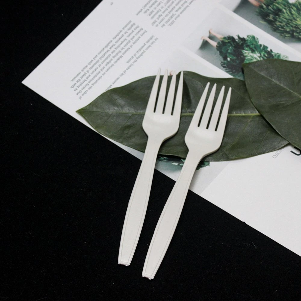 Disposable Cornstarch Tableware Eco- Friendly Biodegradable Knife and Fork for Takeaway