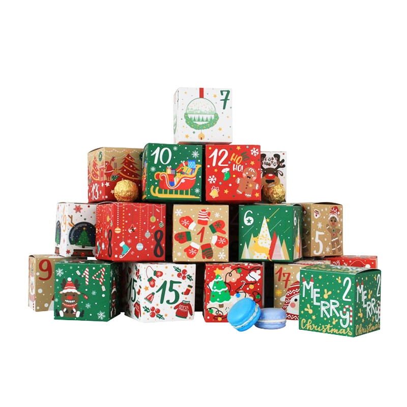 Arte de Decoração de Natal personalizado embalagem promocional impresso Dom Caixa de papel Candy Oferta Surpresa Brinquedos Acessórios Caixa de Embalagem