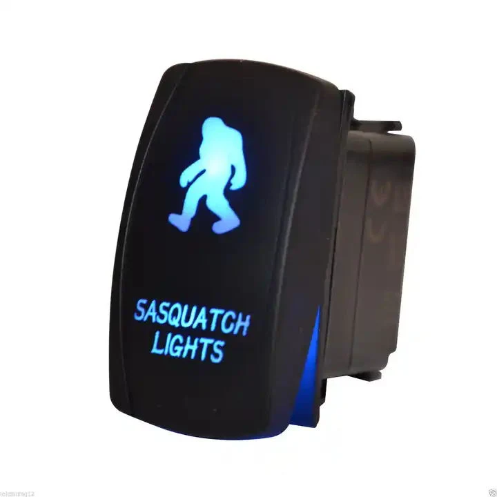 12V Rocker Switch LED Sasquatch Lights Backlit Waterproof Button