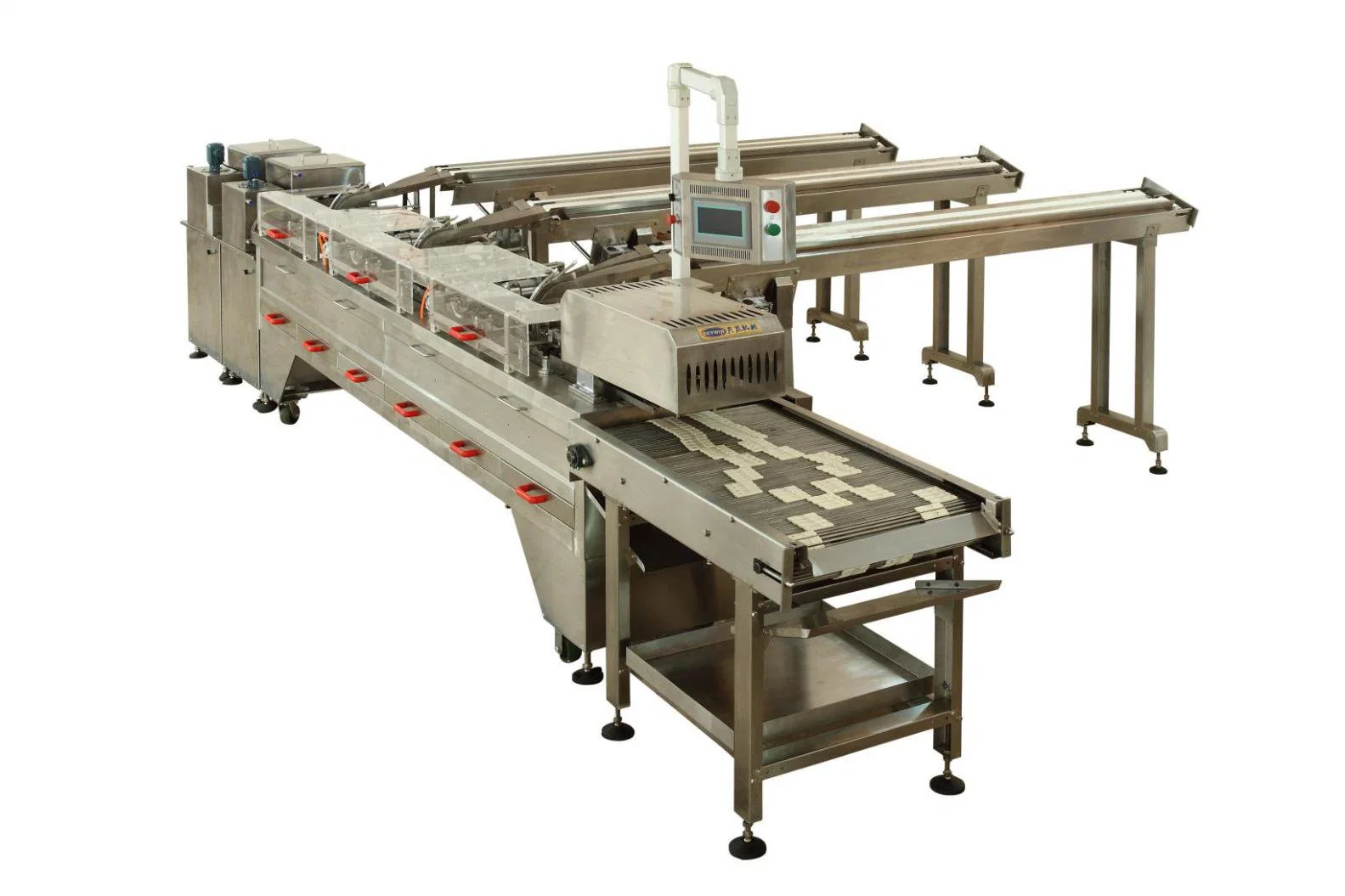 Automatische sichere drei Servo Flow Verpackungsmaschine für Lebensmittelbäckerei Maschine