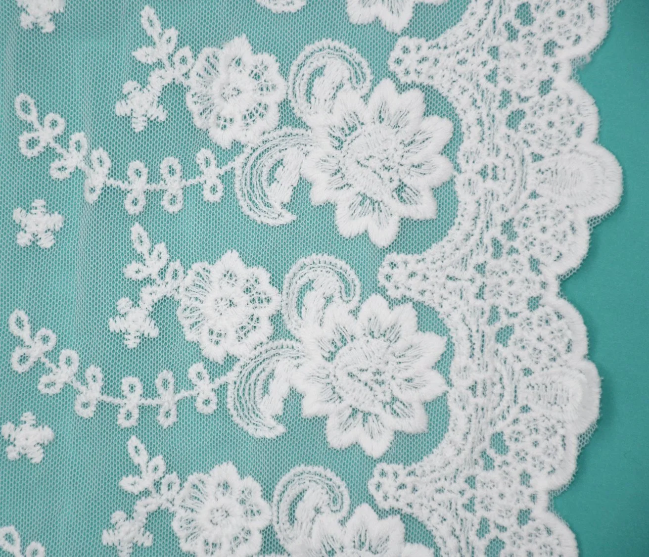 Mesh Fabric Embroider Cotton Lace