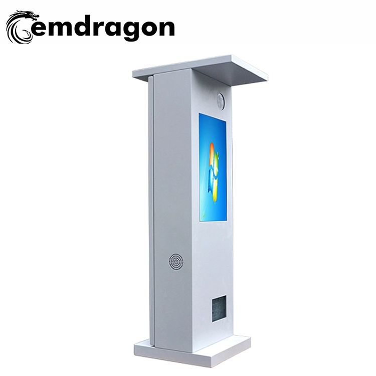 Micro Kiosk Intelligent Road Gate ماكينة الإعلان الخارجي 24 بوصة مشغل إعلانات LCD للترويج للإعلانات مؤشر LED الرقمي لإعلانات الأعمال لافتات