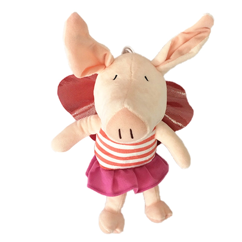 20cm Standing Long Ears Cute Plush Animal Toy Soft Stuffed Pig with Wings