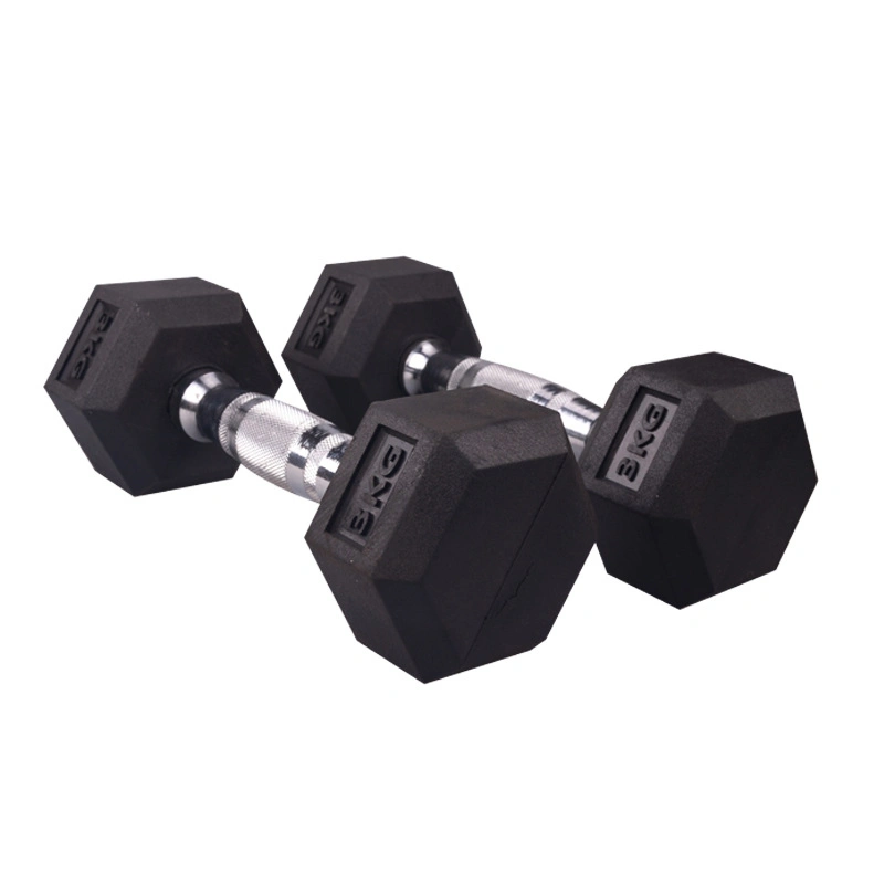 Großhandel geruchlose Gym Home Fitness Hex Rubber 5-100kg 5-200lb Schwarz Kurzhantel Kann Individuell Angepasst Werden