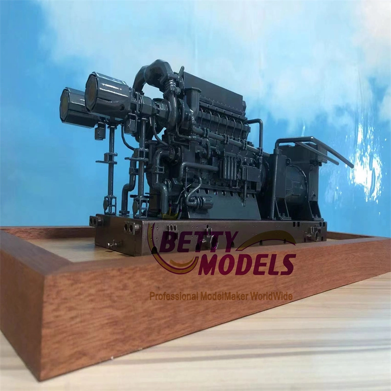 Engine Machine Scale Model Physical Colour Industry Model Making with Wooden Base