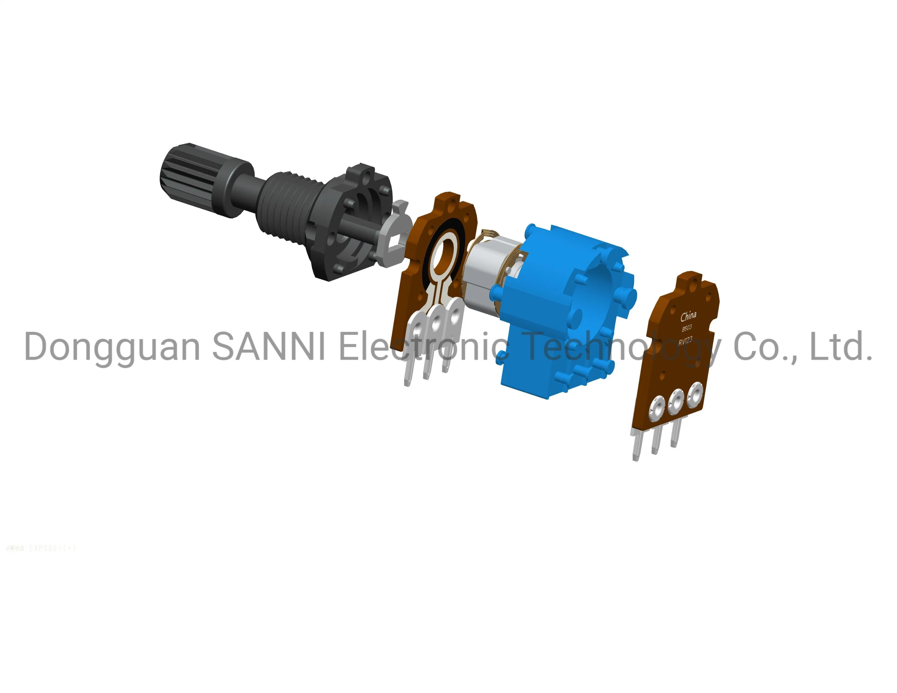 RV123G0ts del potenciómetro de sellado del eje de 12mm