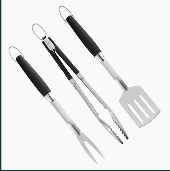 Amazon Hot Selling 3-Piece BBQ Stainless Steel Barbecue Grilling Utensils Grill Tool Set