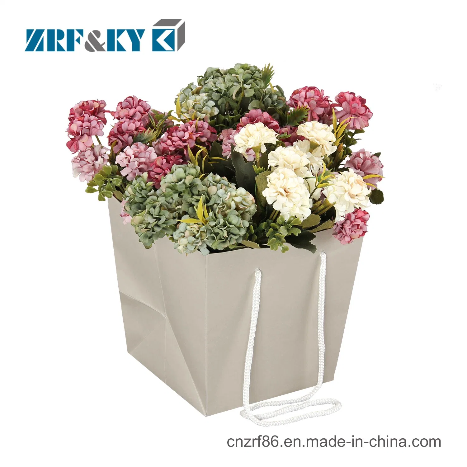 Custom Fancy Beautiful Packing Shopping Gift Paper Flowers Carrier Bags