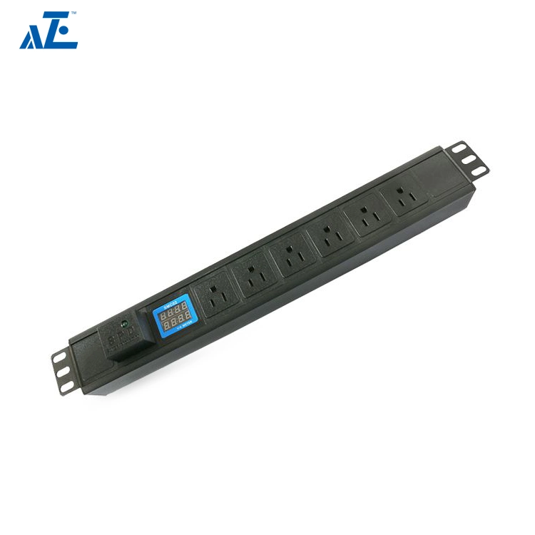 1U Rack Mount 6-Wege Amerika PDU für 6U 9u 12U Wandmontageschrank für den Außenbereich