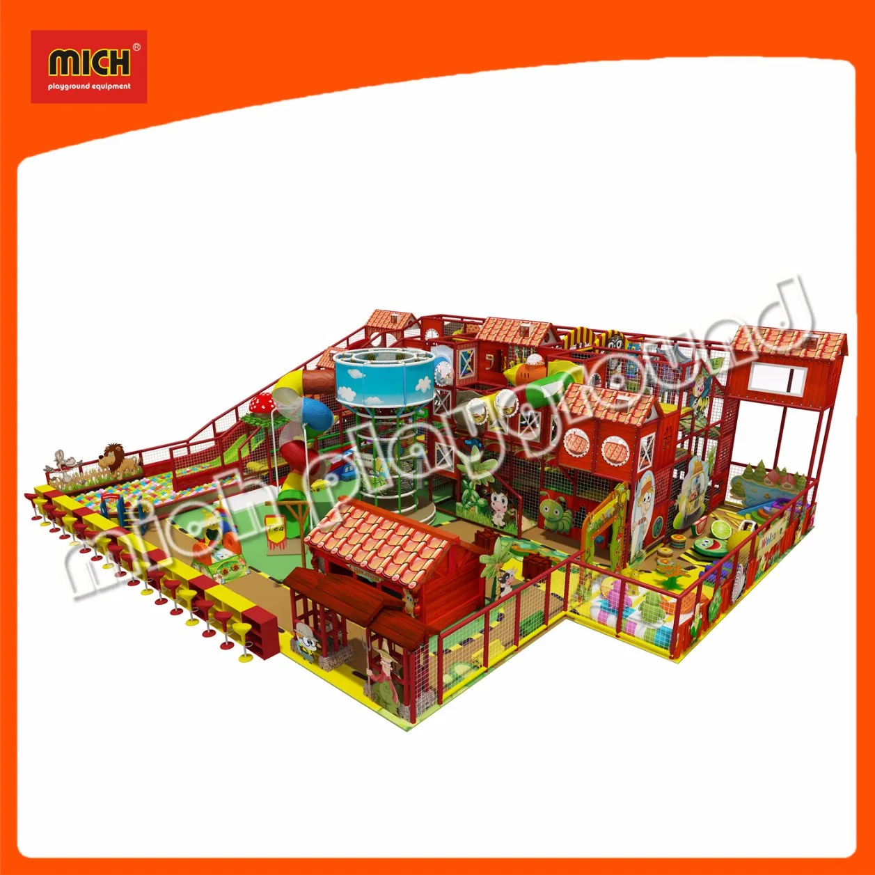 Farm Themed Red Color Indoor Playground