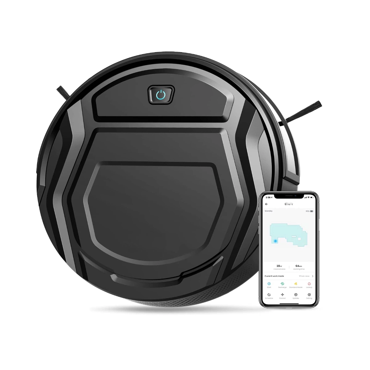 Mop Combo WiFi/APP/Alexa Control 2000PA Strong Suction 2 in 1 Mopping Robotic Vacuum Cleaner