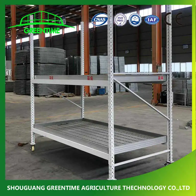 Greenhouse Rolling Bench Table Aluminum Alloy Frame Seedbed for Flower