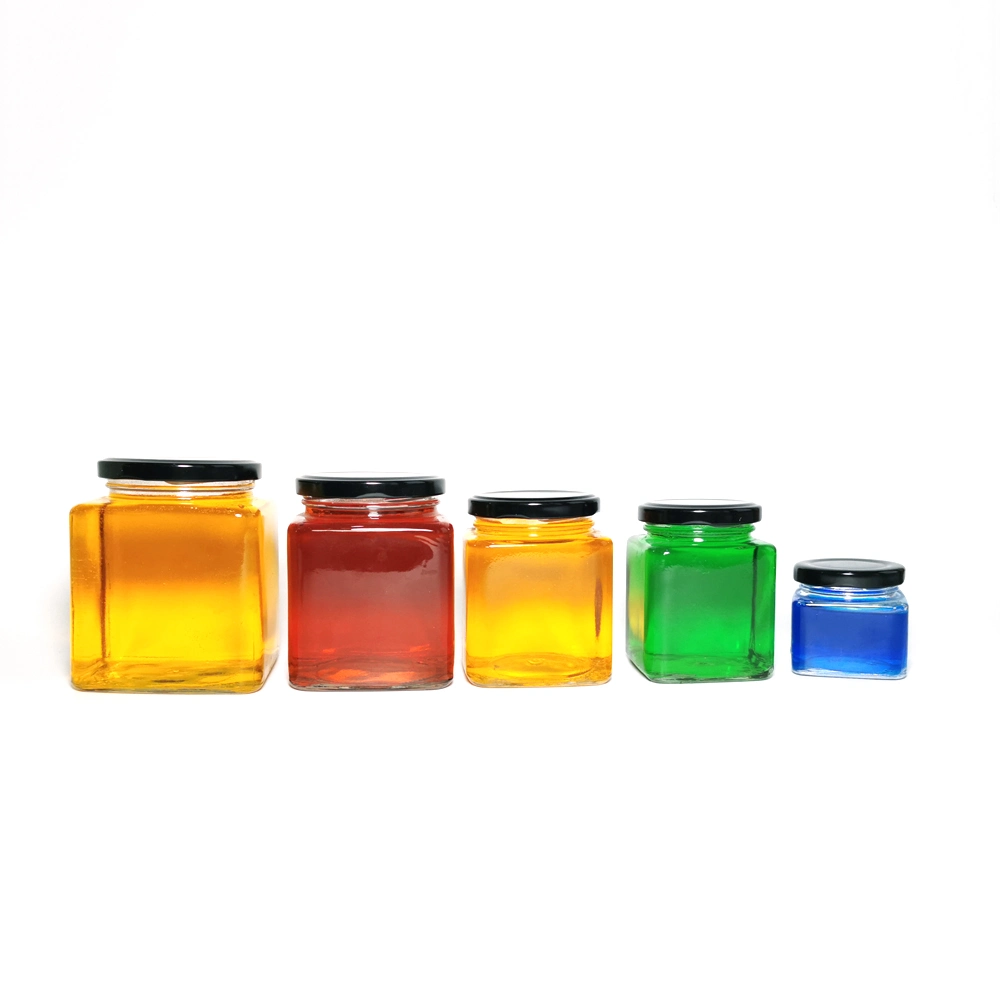 Small Square Glass Jam Jars Glass with Lid Storage Pickles Jar for Food