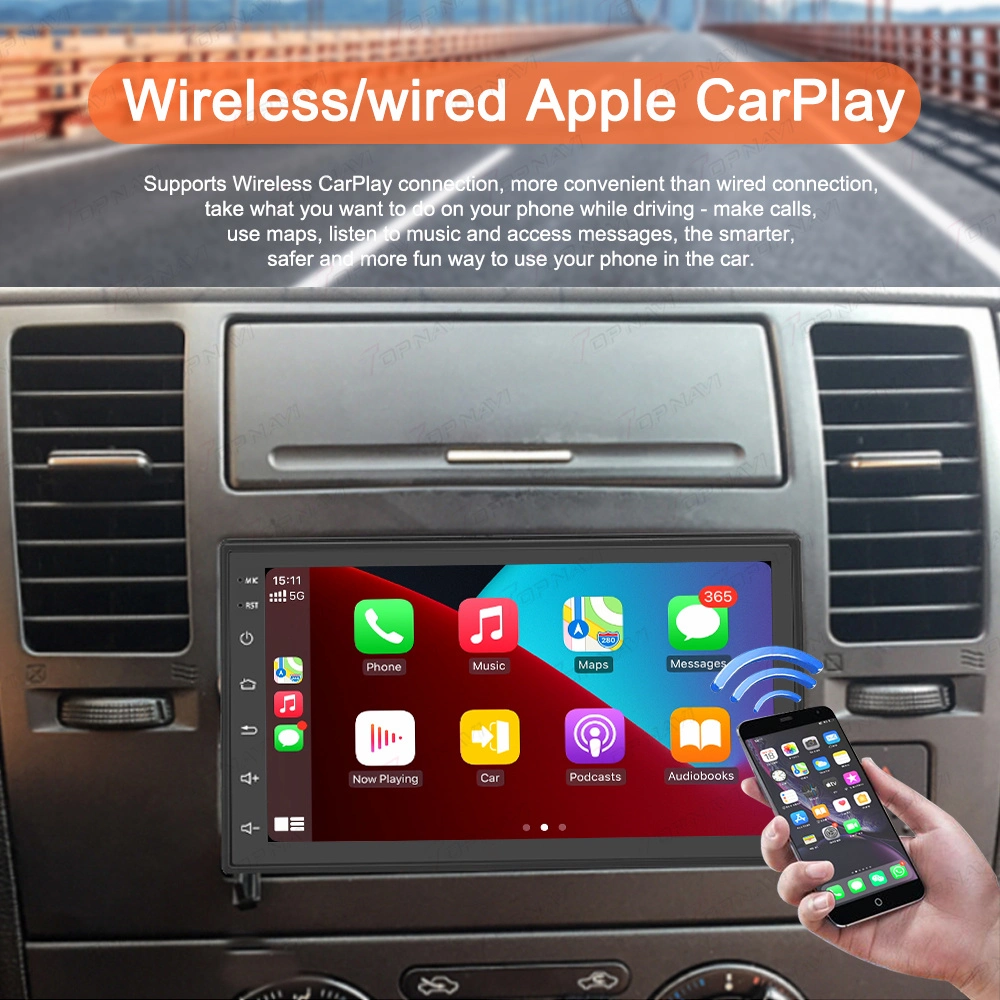 7pulgadas universal Radio 2DIN Carplay inalámbricos estéreo para coche Navegación GPS Pantalla Táctil Android Auto Electronics coche reproductor de DVD