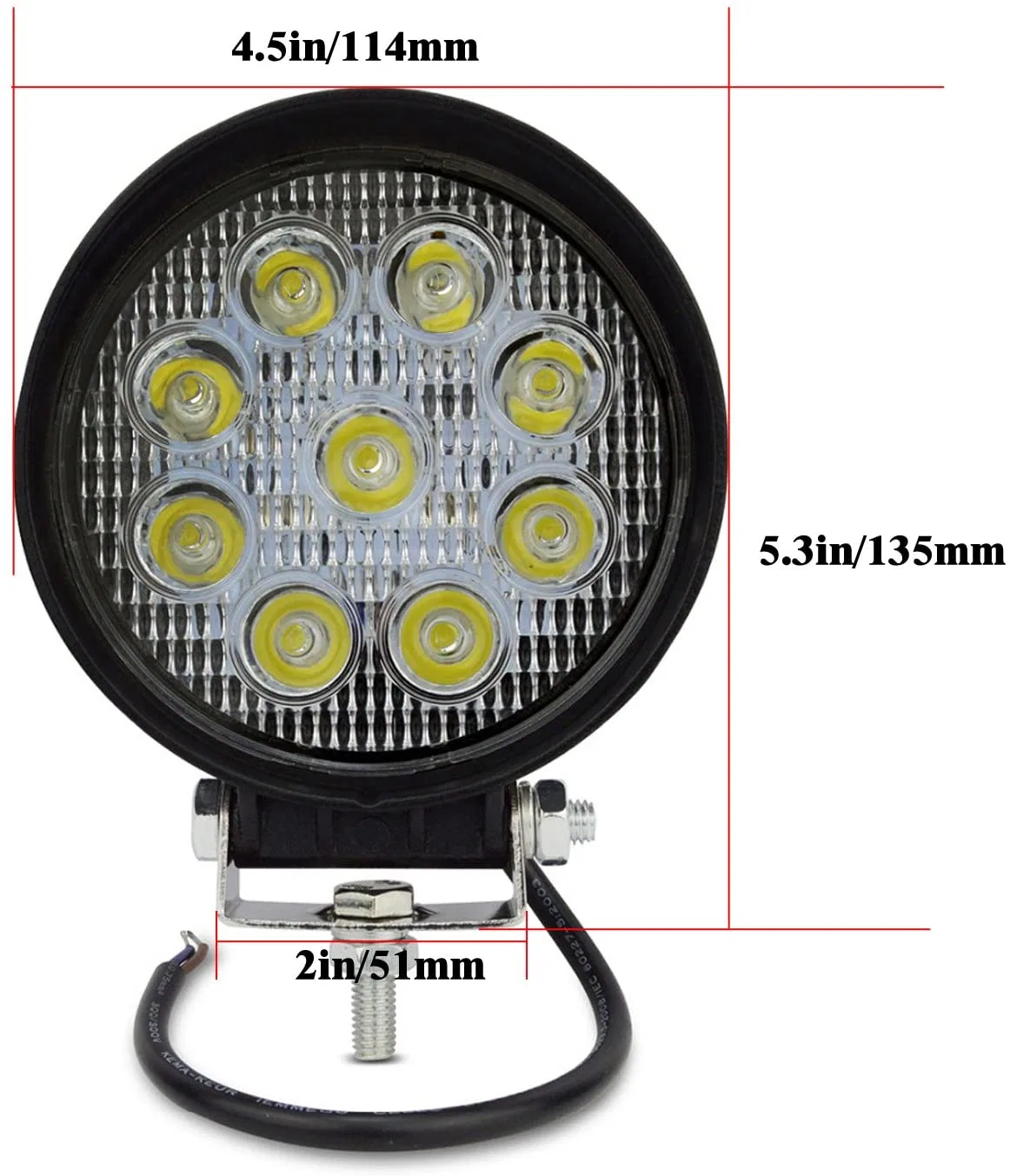 High Performance Quality Powerful Round or Square Ultra Offroad Lamp Car Truck ATV 27W 9 LED Spot Fog Lights