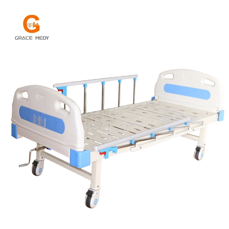 One Function Hospital Bed Medical Bed Sick Bed Patient Bed Single Crank Hospital Bed with Castors Manufacturers