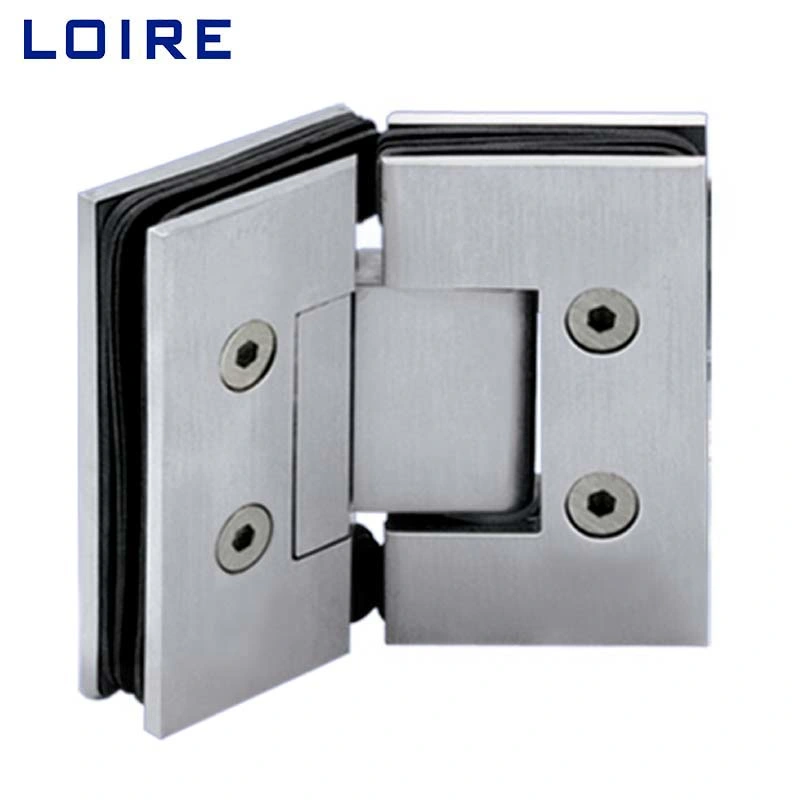 Loire Brushed Nicked Bn Finish Bn Cp Sb Bp Standard Duty Square 90 135 180 Degree Brass Shower Glass to Glass Mount Pivot Shower Hinge Hardware Accessories