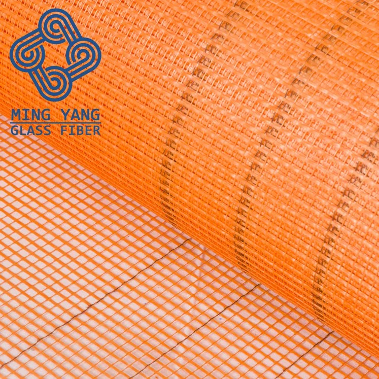 EIFS rollos de malla de fibra de vidrio refuerzo de fibra de vidrio malla de color naranja