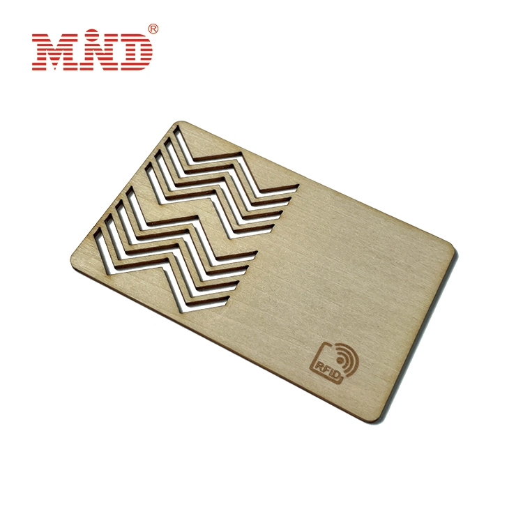 Lasergravierte Bambus RFID Holzkarte RFID Holzkarte Eco Freundliche Hotel Key Wood NFC Business Card