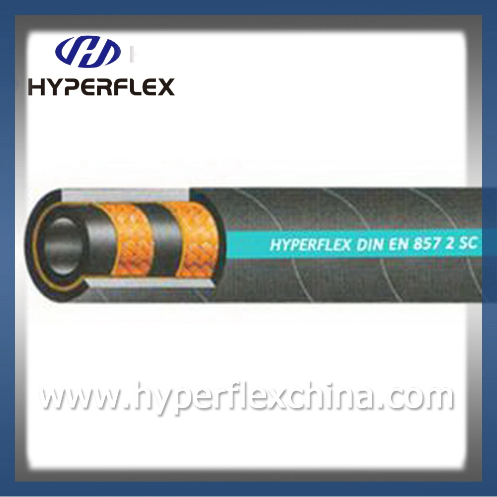 Rendimiento de alta calidad/alto costo Alta presurización 2 cable trenzado Hyperflex en 857 2SC manguera flexible /manguera hidráulica de goma