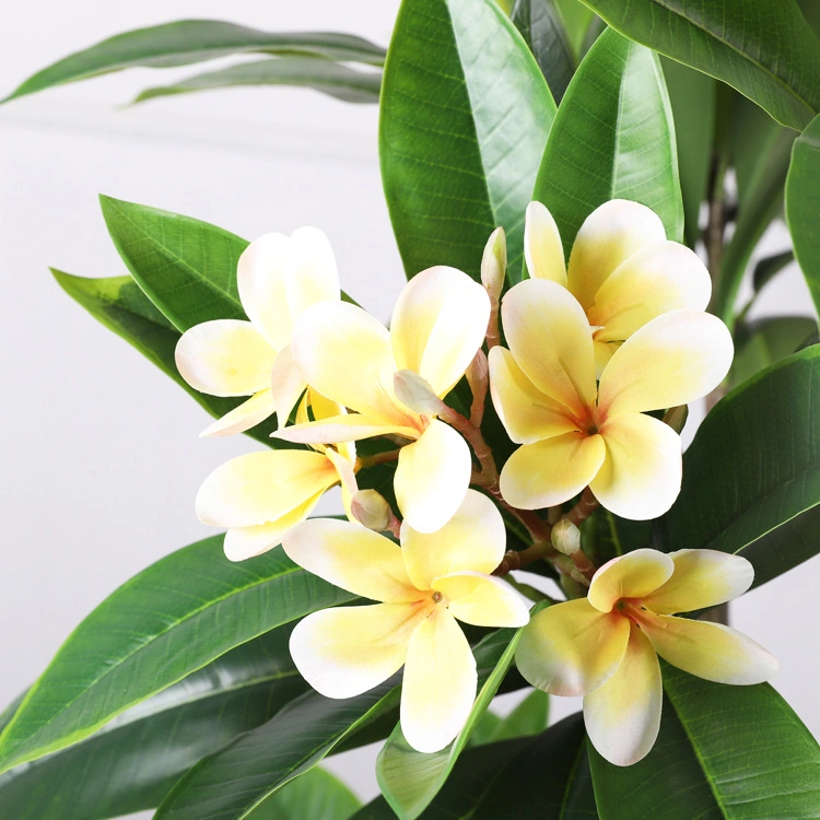 Frangipani Potted Tree for Indoor Outdoor Decoration Artificial Green Plant Vintage Luxury Space Casual