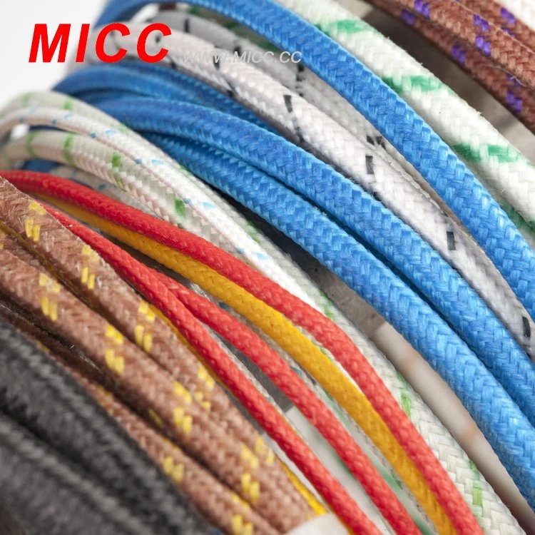 Cable/Alambre de termopar de tipo K, J, T, E, R con aislamiento de alta calidad de FEP/PTFE/PFA/PVC/fibra de vidrio personalizado en colores