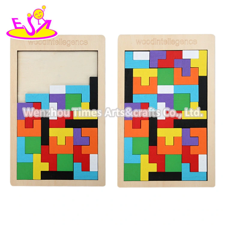 2020 Customize Preschool Wooden Tetris Block Puzzle for Kids W14A234